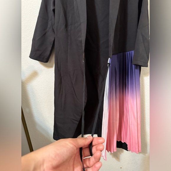 CHICME Blazer Ombré Pleated Wrap Knee Length Dress NWOT - Picture 11 of 15